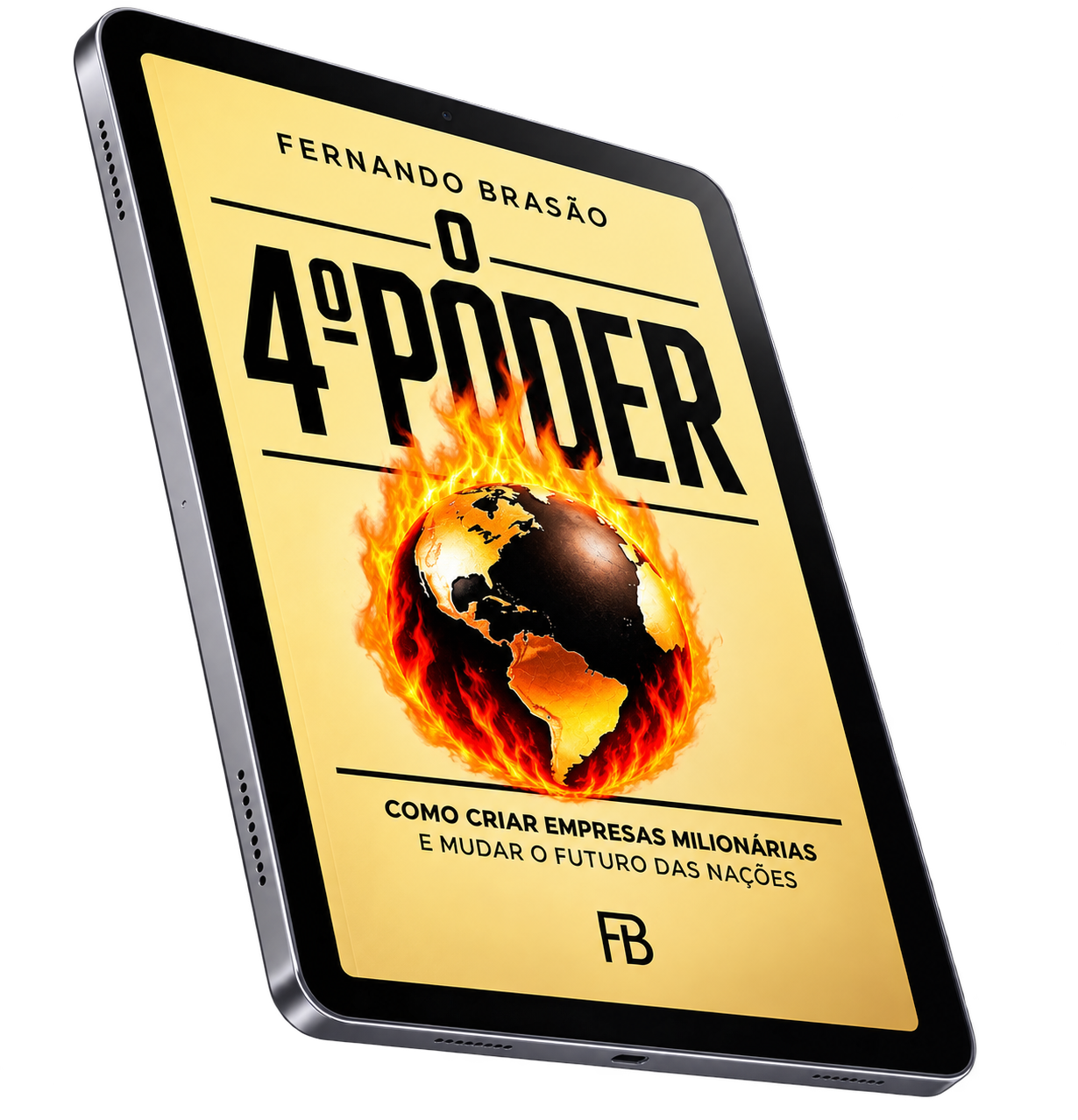 E-book O 4º Poder exibido em um tablet